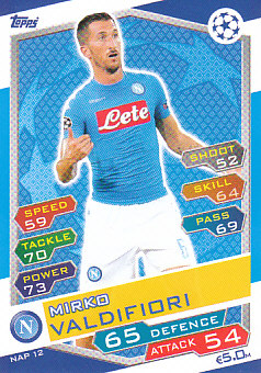 Mirko Valdifiori SSC Napoli 2016/17 Topps Match Attax CL Scandinavian edition #NAP12s